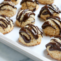 coconut macaroons with chocolate on top