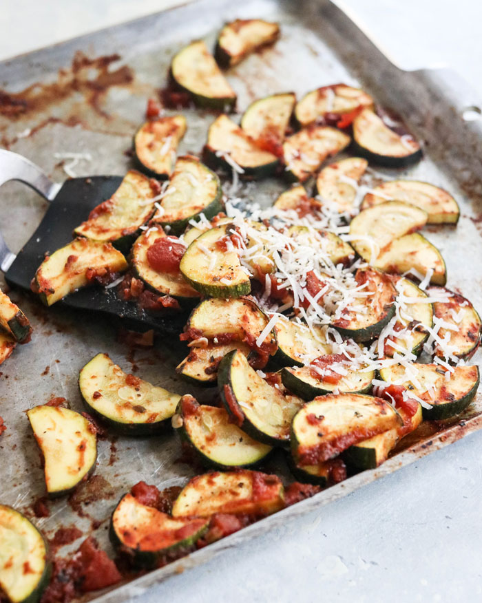 pizza vegetables on pan