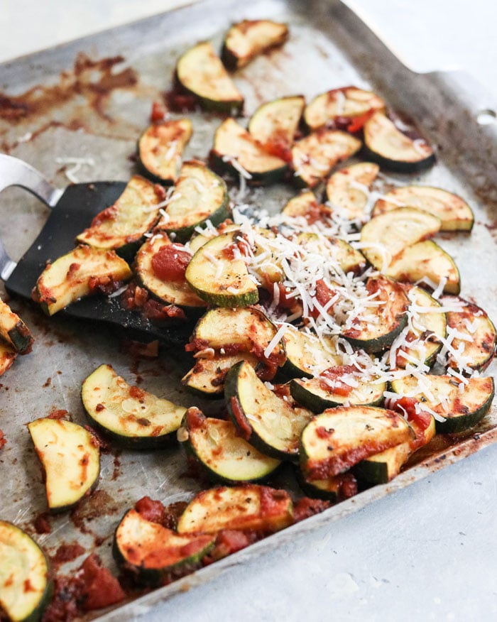 pizza vegetables on pan