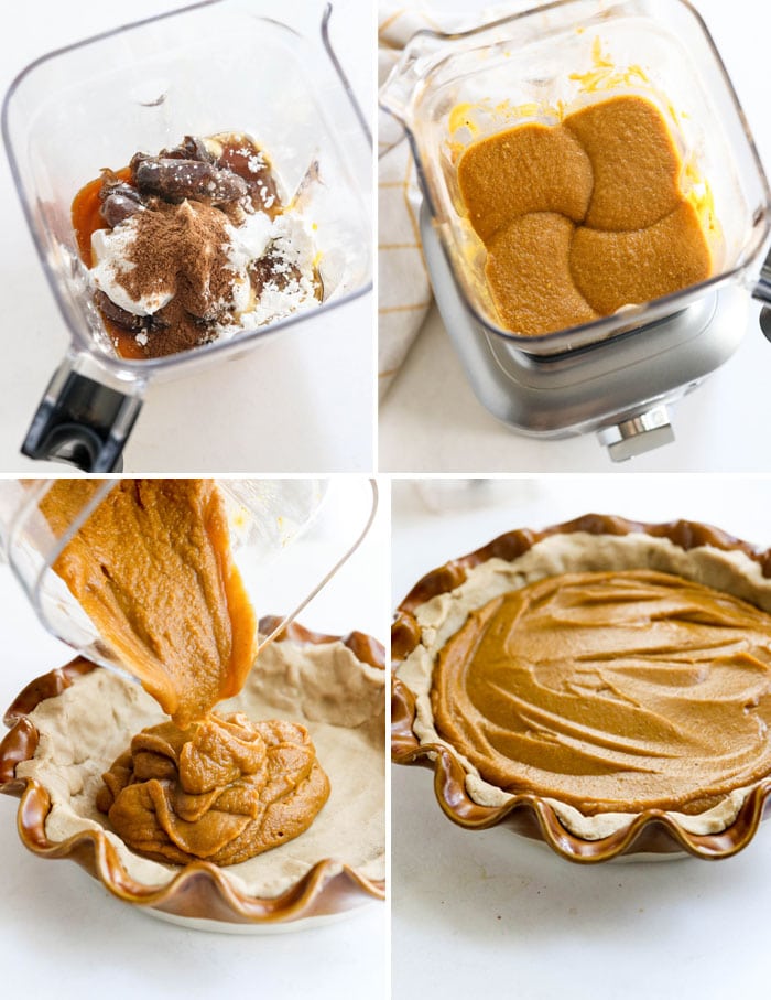 how to make vegan pumpkin pie in the blender step by step