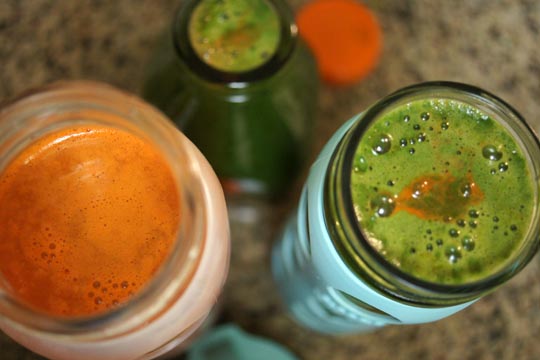 orange and green juice