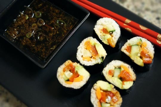 Raw Spicy "Tuna" Rolls