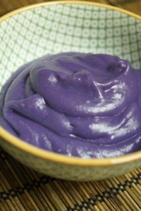 Korean purple yam and ginger pudding