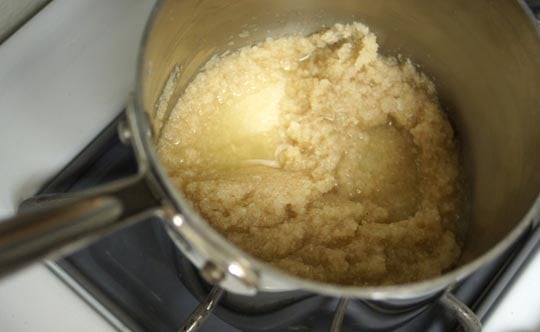 making grain-free porridge on the stove