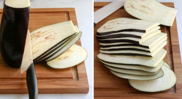 how to slice eggplant for lasagna