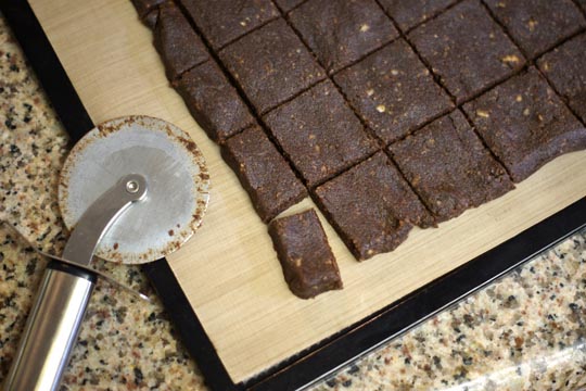 brownies cut with a pizza cutter