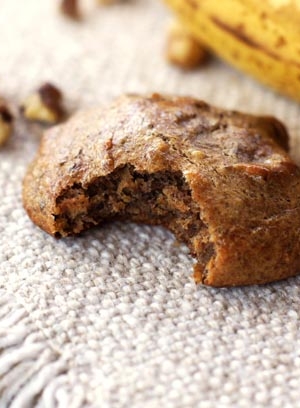 Vegan banana walnut bread cookies