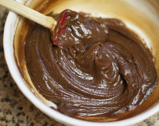 fudgy peanut butter chocolate frosting in a bowl