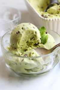 avocado ice cream eaten from dish