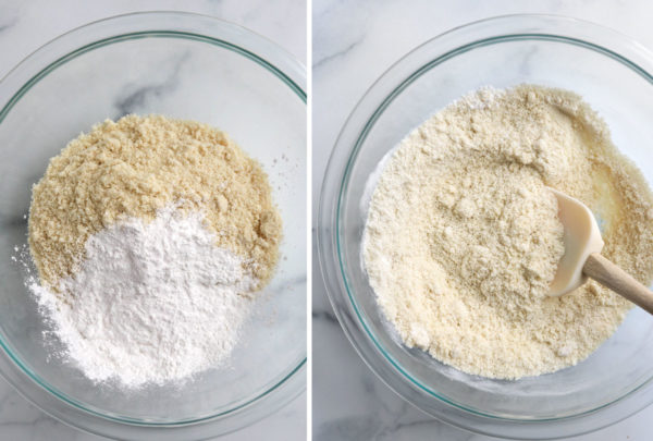 almond flour and starch stirred together