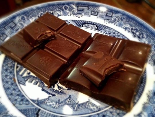chocolate pieces on a plate