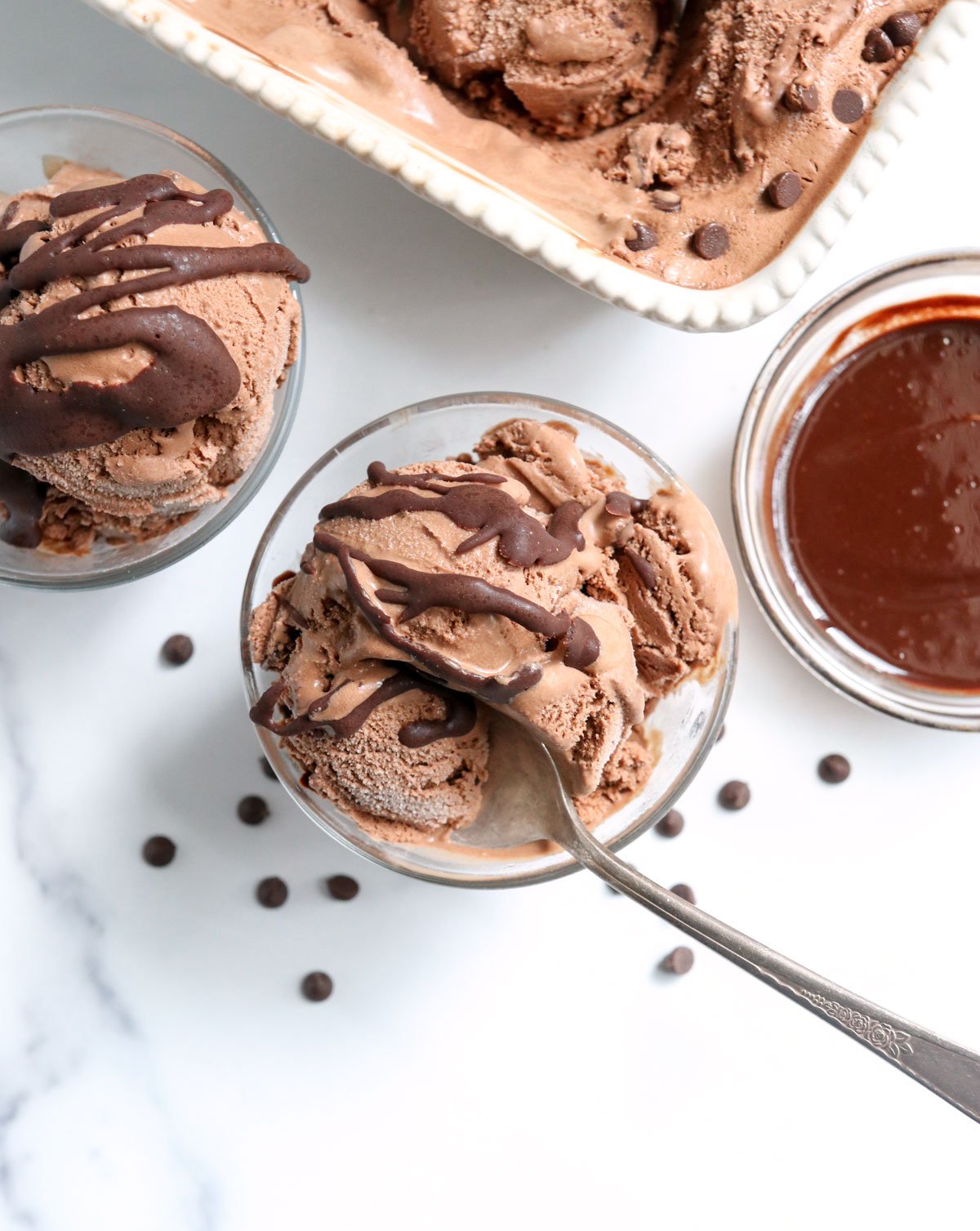 Homemade Chocolate Ice Cream with Coconut Milk