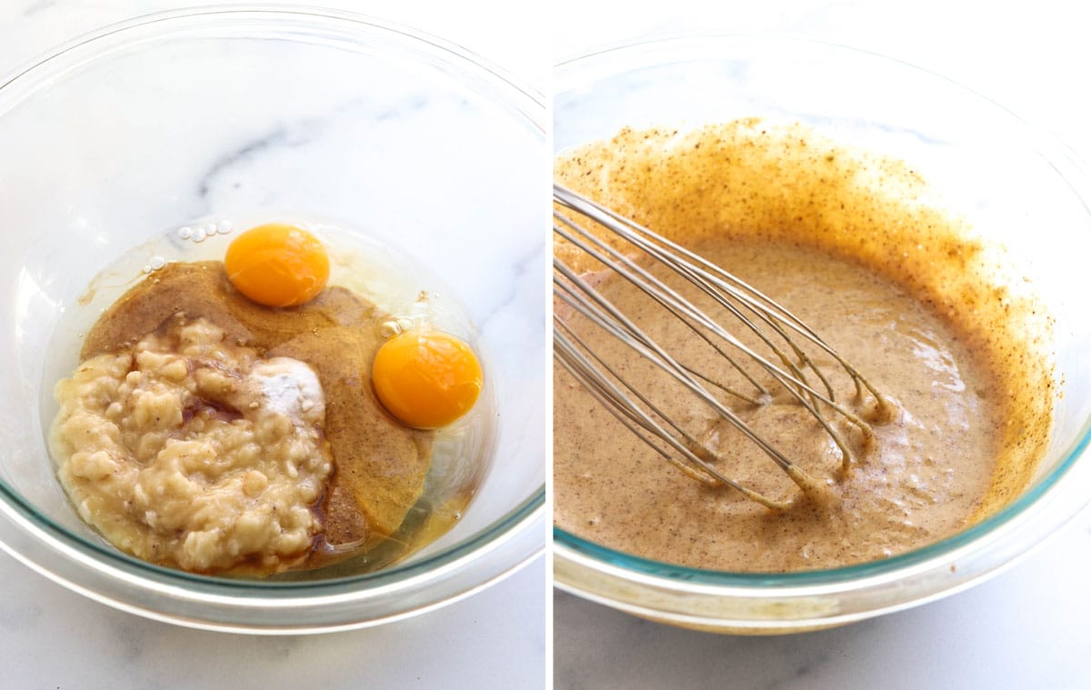 paleo pancake batter in bowl