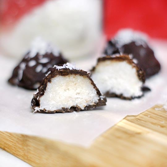 coconut truffle cut in half