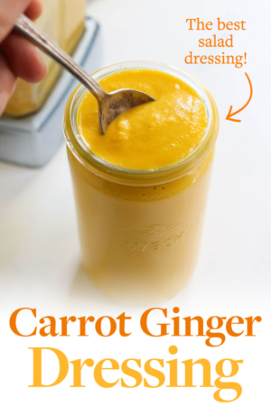 carrot ginger dressing pin for pinterest