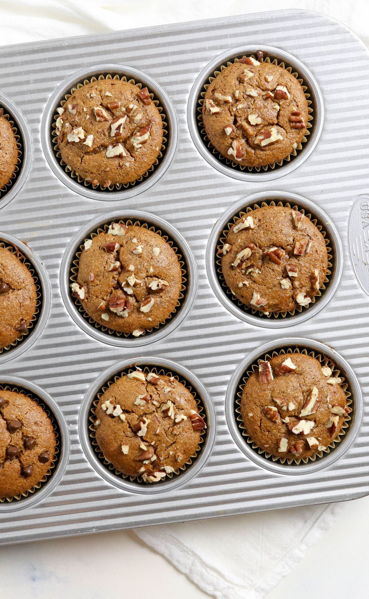 paleo pumpkin muffins in pan