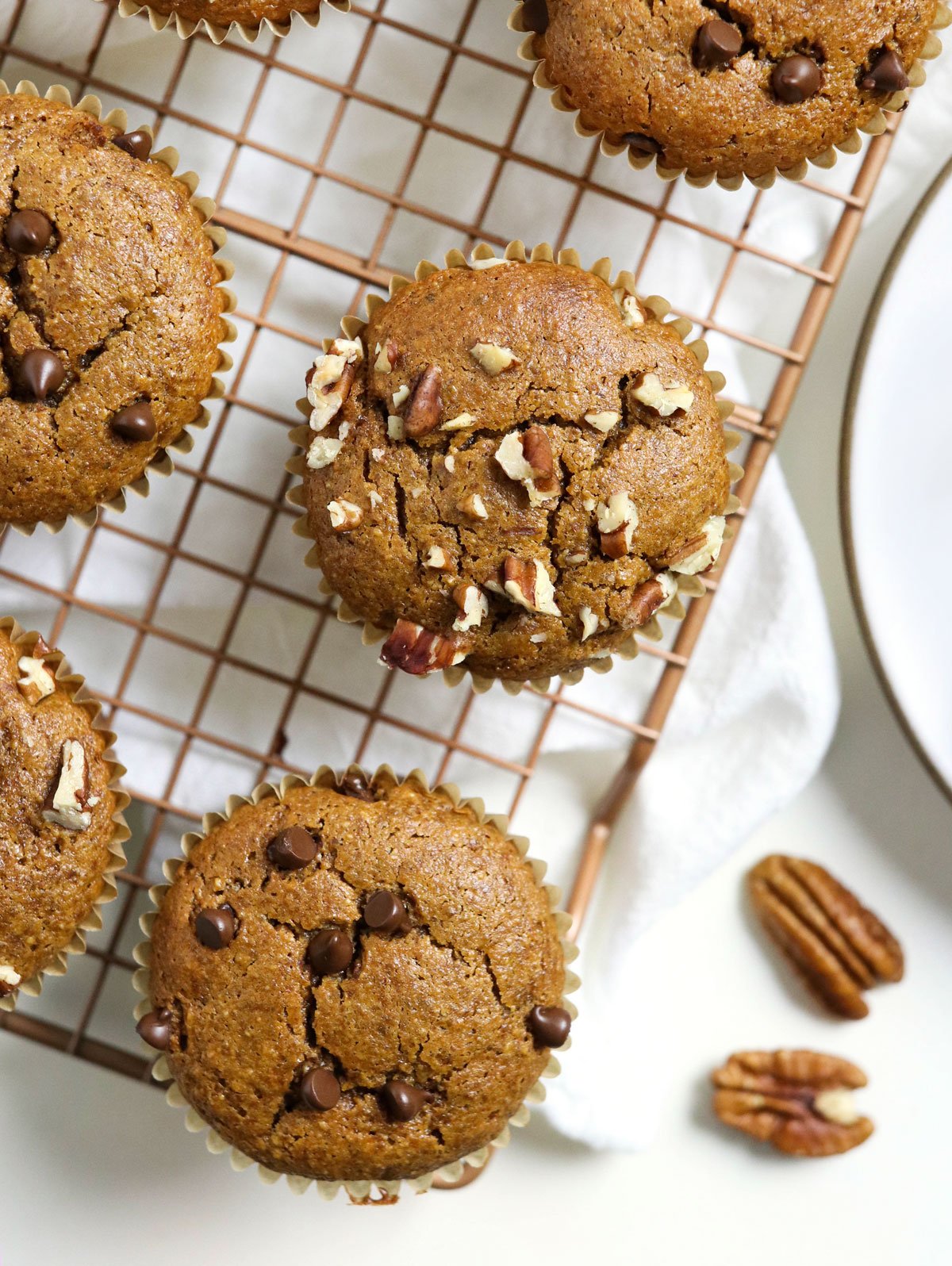 paleo pumpkin muffins on cooling rack