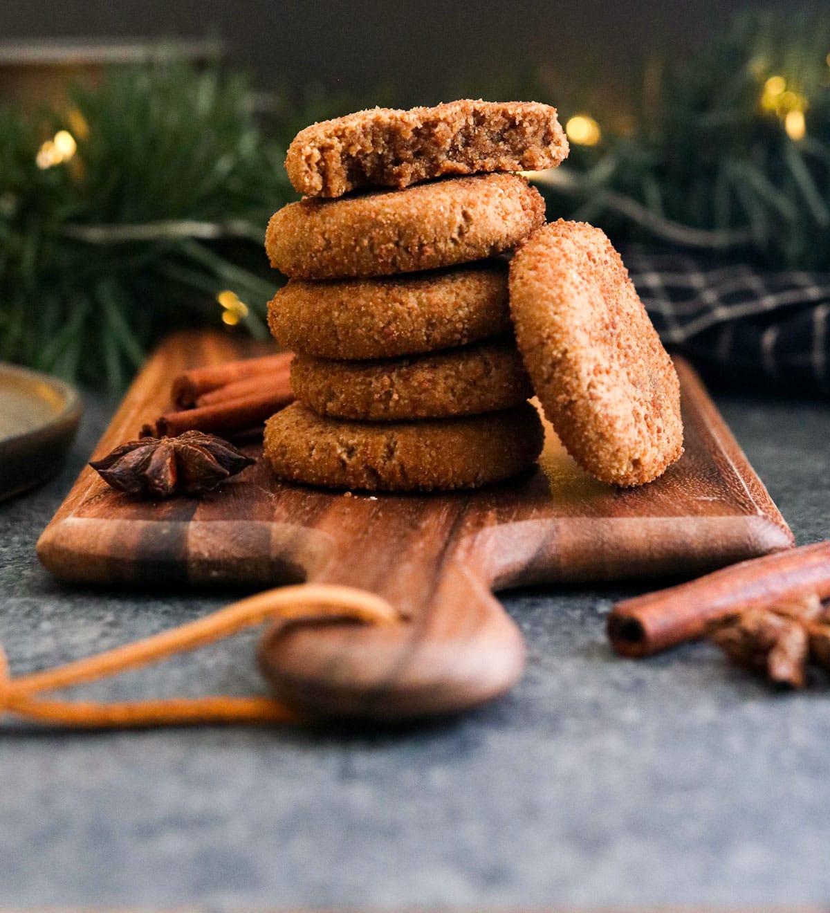 cookies stacked with the inside texture showing