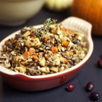 Grain free stuffing topped with thyme