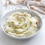 mashed cauliflower with thyme on top