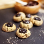 Almond thumbprint cookies with Cherry Jam