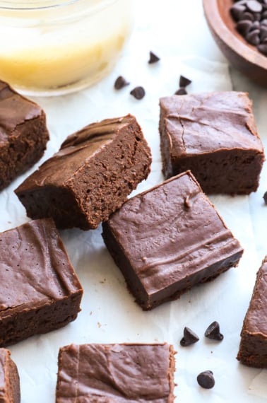 condensed milk fudge sliced into squares without nuts.
