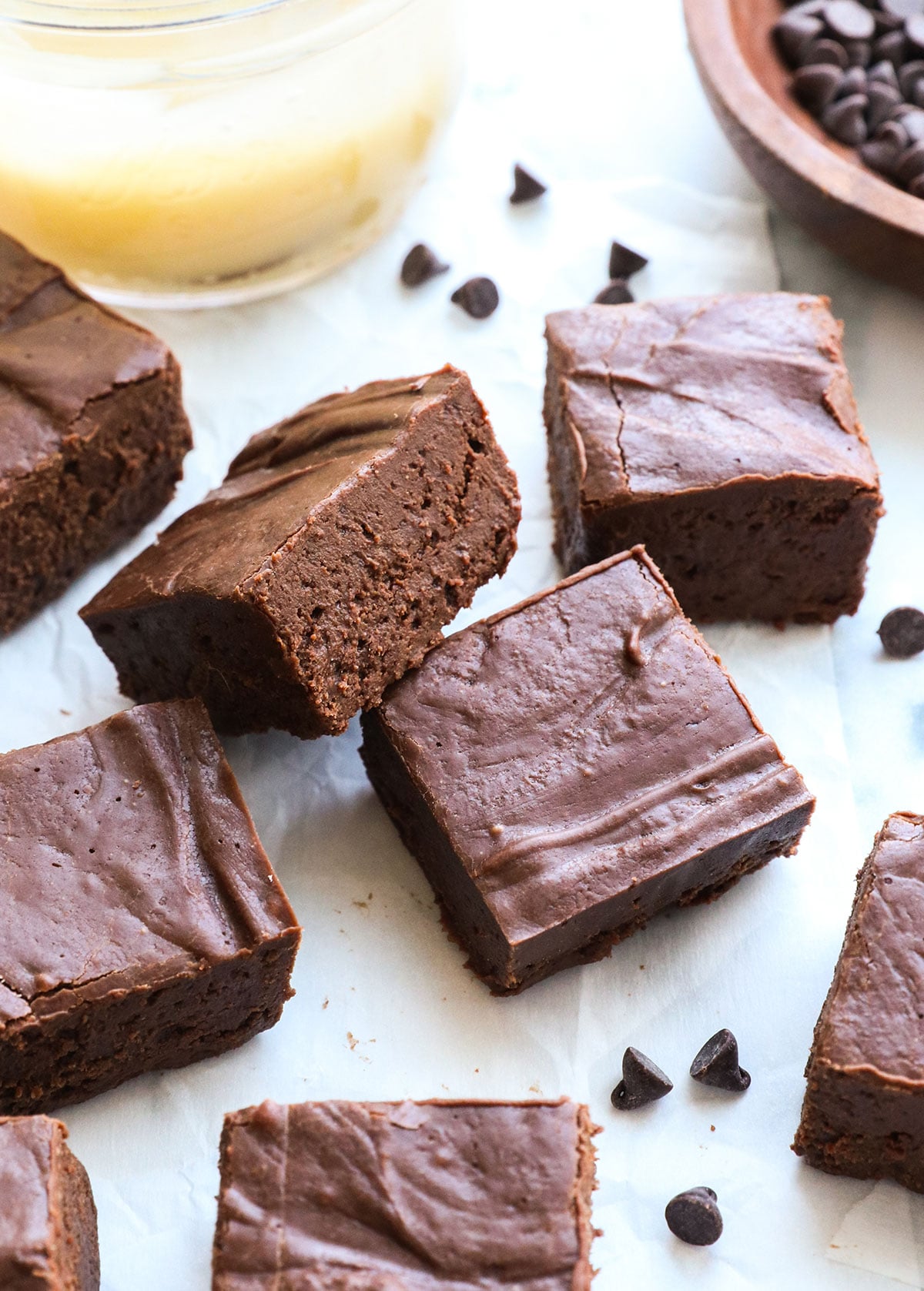 condensed milk fudge sliced into squares without nuts.