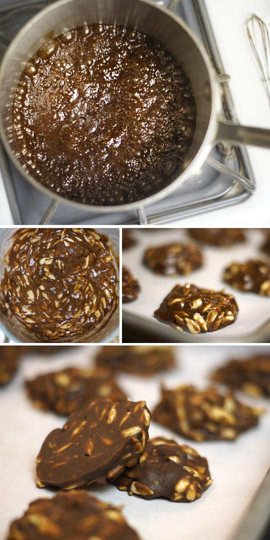 making no-bake chocolate cookies