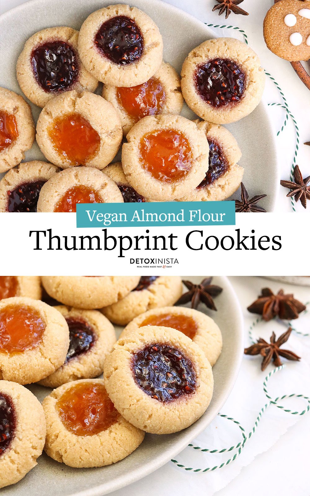 almond flour thumbprint cookies for pinterest.