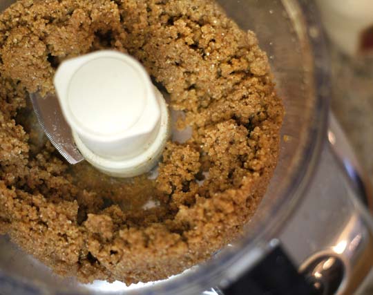 cookie dough mixed in a food processor