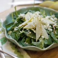 Kale, Pear, and feta salad