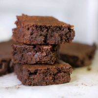 Stacked fudgy almond pulp brownies