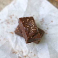 two rectangles of raw fudge
