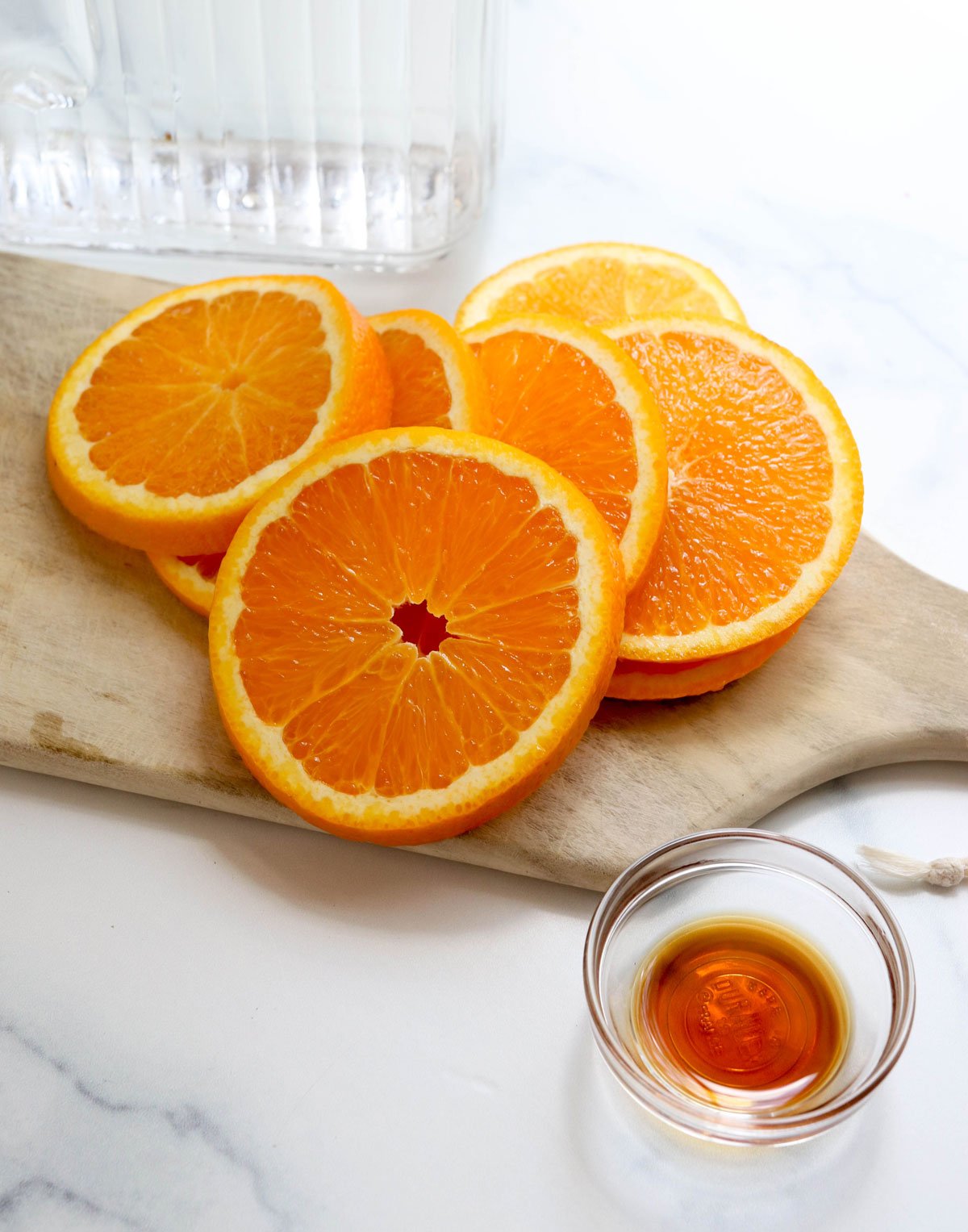 orange slices on cutting board