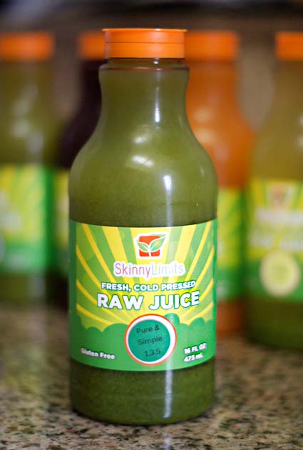 bottle of skinny limits raw juice