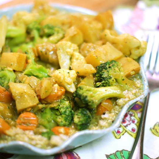 coconut curry in a bowl