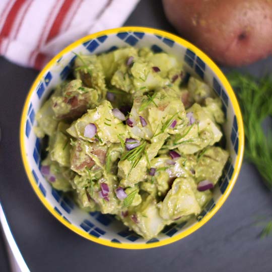 creamy potato salad in a bowl