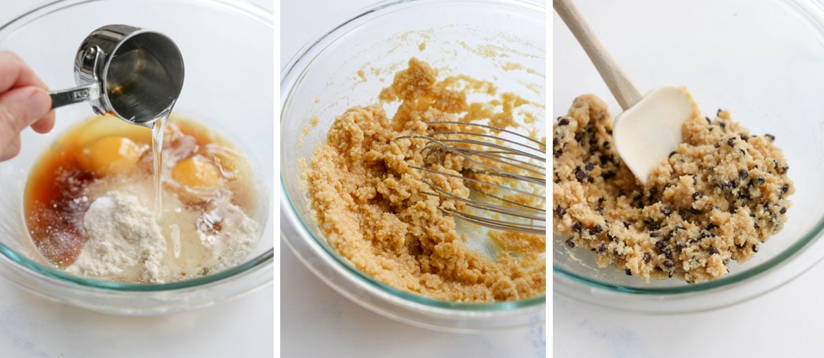 coconut flour cookie dough being mixed
