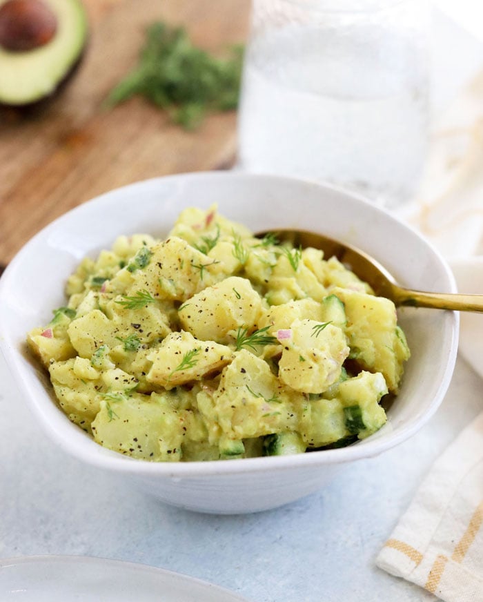 Two-Bite Potato Salad Cups {Vegan Potato Salad Appetizer or Side