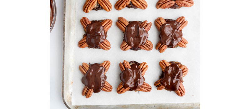 chocolate added to pecan turtles