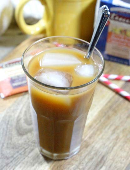 maple iced latte in a glass