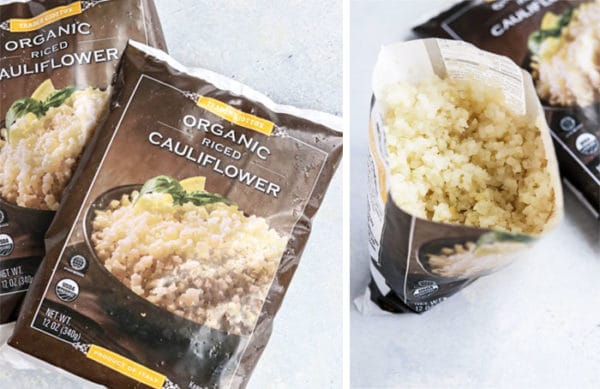 trader joe's frozen cauliflower rice bags