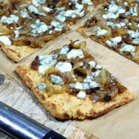 Caramelized Onion and gorgonzola pizza
