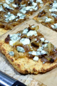 Caramelized onion and Gorgonzola pizza