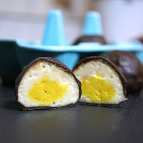 cross-section Cadbury cream eggs