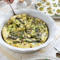 asparagus frittata being served