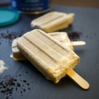 Coffee protein Ice pops on a black stone