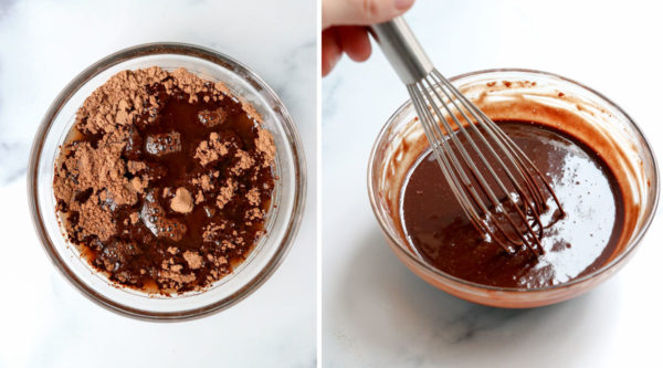 chocolate coating whisked together