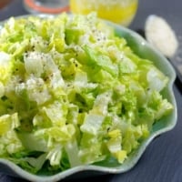 Salad with garlic pecorino dressing