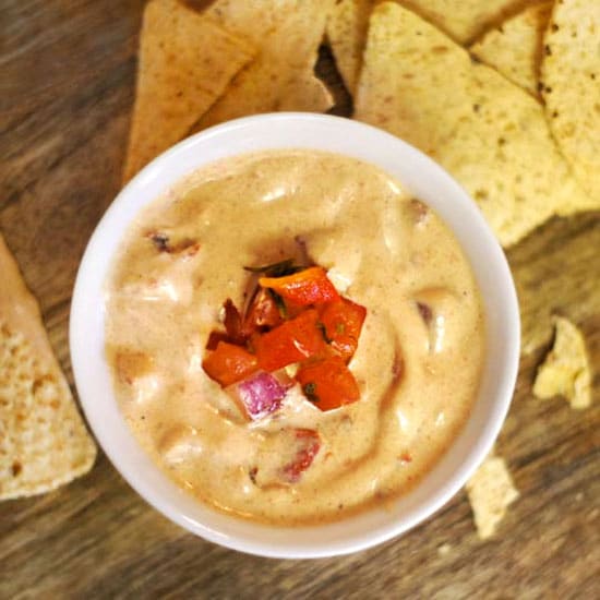 queso dip in a small bowl